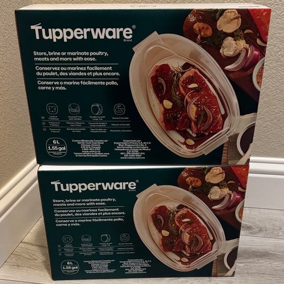 Tupperware XL Food Container with Tray & Lid. Bundle of 2. Brand New - Picture 5 of 14